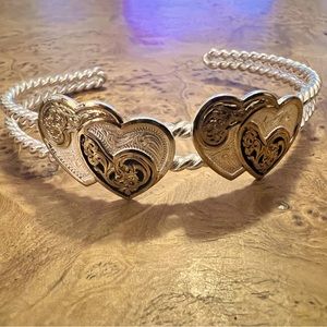 Southwestern style tri-color heart bracelet by Montana Silversmiths